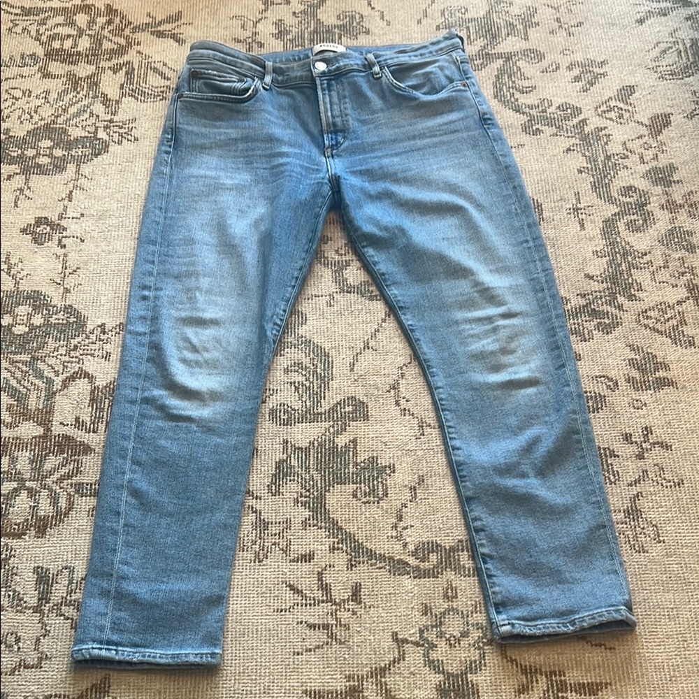 Agolde Blue High Rise Jeans with Vintage Wash